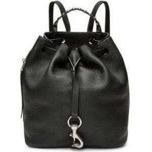 Black Leather Drawstring Backpack Rebecca Minkoff